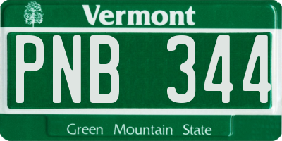 VT license plate PNB344