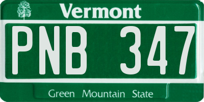 VT license plate PNB347