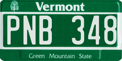 VT license plate PNB348
