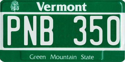 VT license plate PNB350