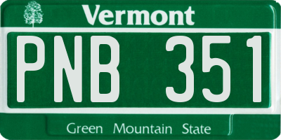 VT license plate PNB351