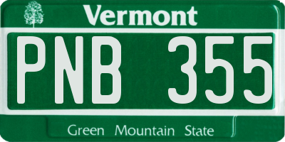VT license plate PNB355