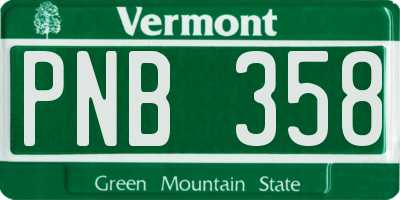 VT license plate PNB358
