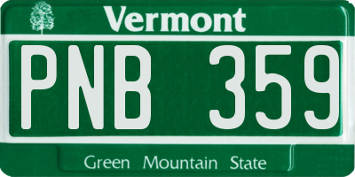 VT license plate PNB359