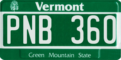 VT license plate PNB360
