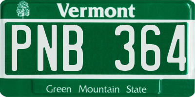 VT license plate PNB364