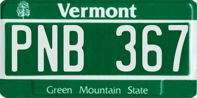 VT license plate PNB367