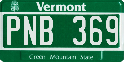 VT license plate PNB369