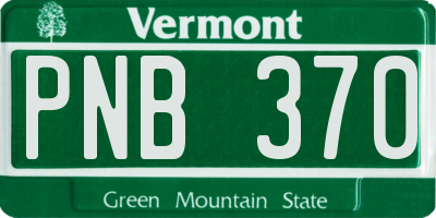 VT license plate PNB370