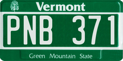 VT license plate PNB371
