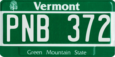 VT license plate PNB372