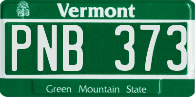 VT license plate PNB373