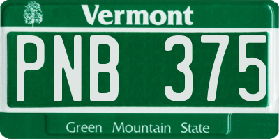 VT license plate PNB375