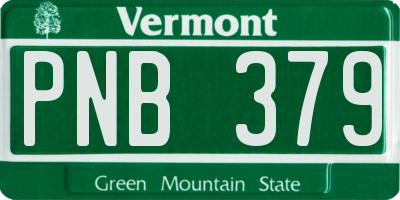 VT license plate PNB379