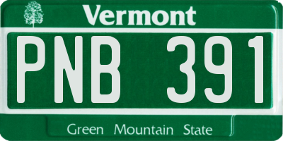 VT license plate PNB391