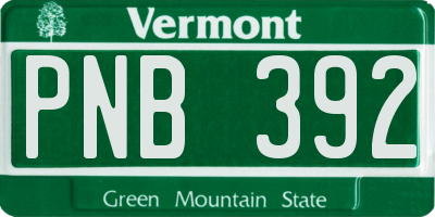VT license plate PNB392