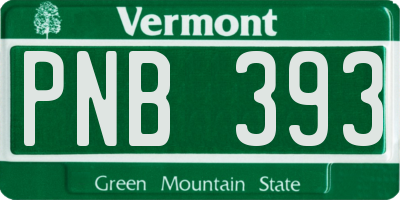 VT license plate PNB393