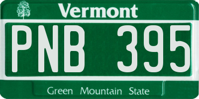 VT license plate PNB395