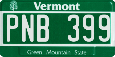 VT license plate PNB399