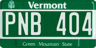 VT license plate PNB404