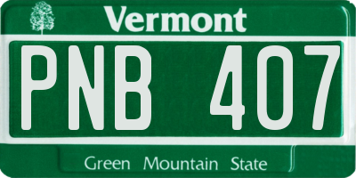 VT license plate PNB407