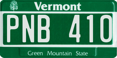 VT license plate PNB410