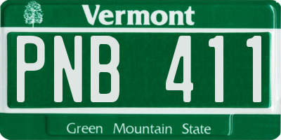 VT license plate PNB411