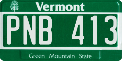 VT license plate PNB413
