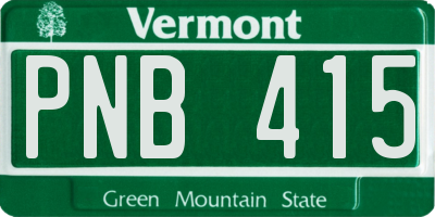 VT license plate PNB415