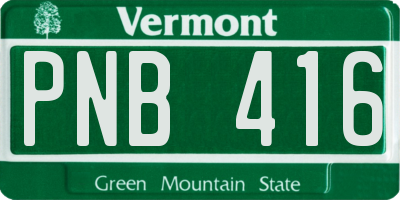 VT license plate PNB416