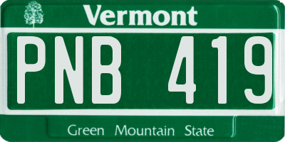 VT license plate PNB419