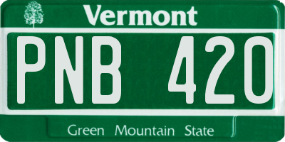 VT license plate PNB420
