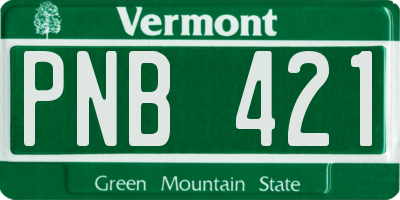 VT license plate PNB421