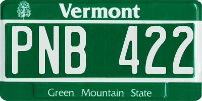 VT license plate PNB422