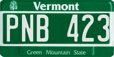 VT license plate PNB423