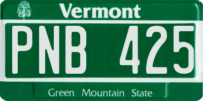 VT license plate PNB425