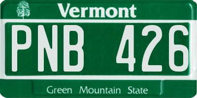 VT license plate PNB426