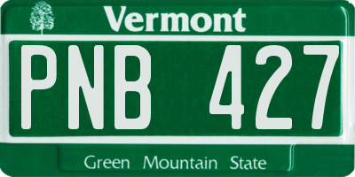 VT license plate PNB427