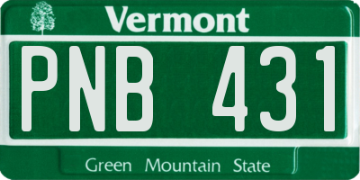 VT license plate PNB431