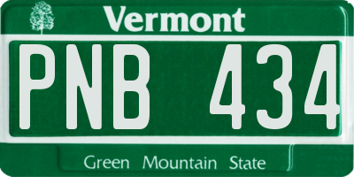 VT license plate PNB434