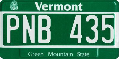 VT license plate PNB435