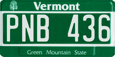 VT license plate PNB436
