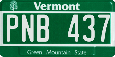 VT license plate PNB437