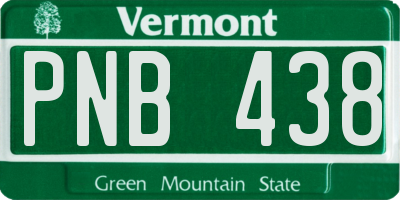 VT license plate PNB438