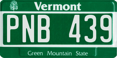 VT license plate PNB439