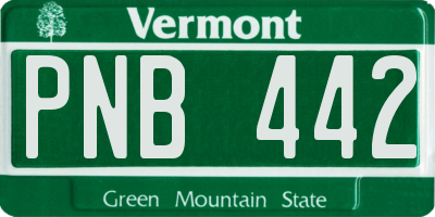 VT license plate PNB442