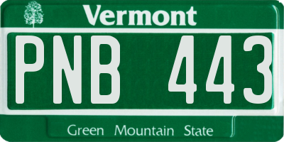 VT license plate PNB443