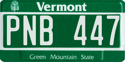 VT license plate PNB447
