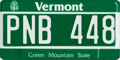 VT license plate PNB448
