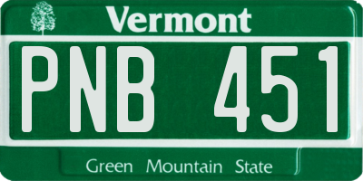 VT license plate PNB451